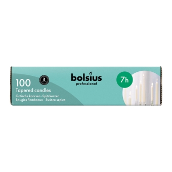 Bolsius | Gotische kaarsen | Ivoor | 100 stuks