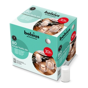 Bolsius | Professional Relight Navul 30H Wit | 80 stuks