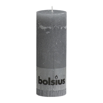 Bolsius | Rustieke Stompkaarsen 190/68 | Stormy Grey | 6 stuks