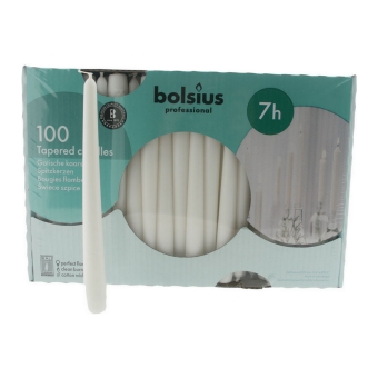 Bolsius | Gotische kaarsen | Wit | 100 stuks