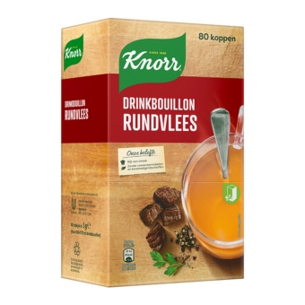 Knorr | Drinkbouillon rundvlees | Doos 80 stuks