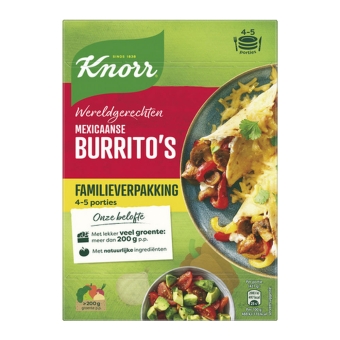 Knorr | Wereldgerechten | Foodtrips Mexicaanse Burritos Xl | 5 x 351 gram