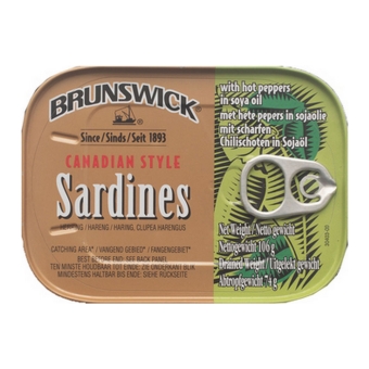 Brunswick | Sardines Met Hete Pepers | 12 x 106 gram