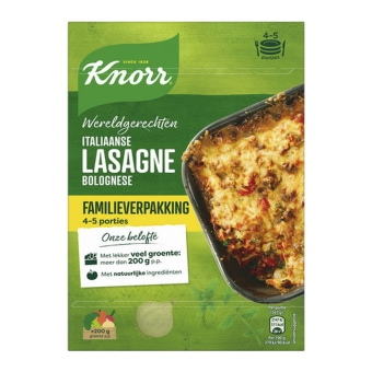 Knorr | Wereldgerechten | Foodtrips Lasagne Bolognese Xl | 6 x 351 gram