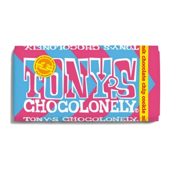 Tony&#39;s Chocolonely | Reep | Melk Chocolade Chip Cookie | 15 x 180 gram