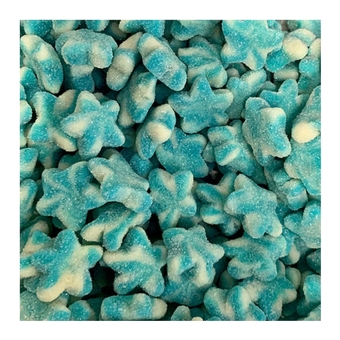 The Gourmet Sweet Company | Sugared Blue Twist Stars | 1000 gram