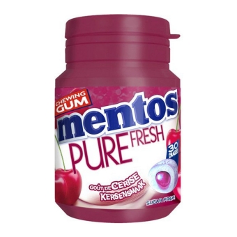 Mentos | Gum | Pure Fresh | Fresh Kers | Bottle | 6 x 30 stuks