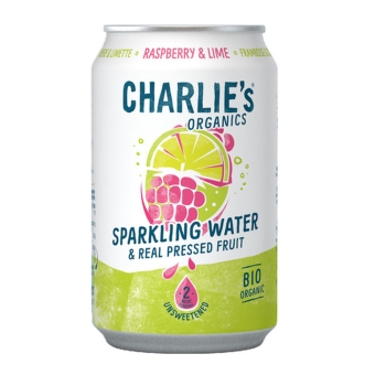 Charlie's Organics | Sparkling Water Raspberry & Lime Bio | 12 x 33 cl