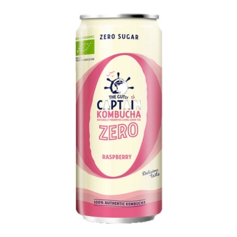 The Gutsy Captain | Kombucha Zero Raspberry | Bio | 12 x 250 ml