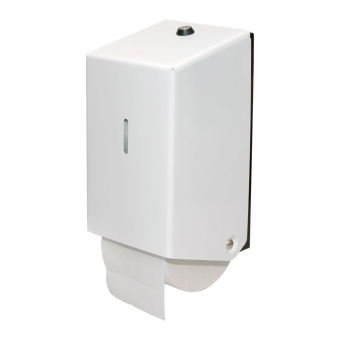 Euro Products | Toiletpapierdispenser | Doprollen | Gemoffeld staal | Wit