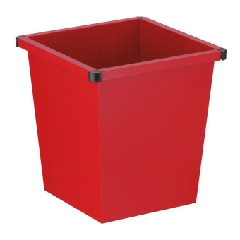 Papierbak vierkant 27ltr metaal rood