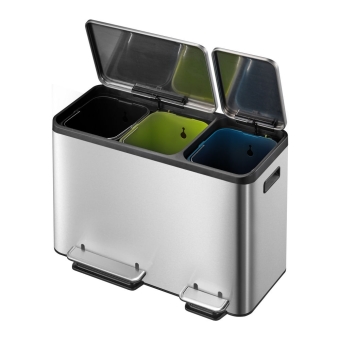 EKO EcoCasa Step Bin 15 + 15 + 15 liter mat/rvs