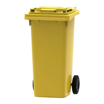 B- stock | Mini rolcontainer | Geel | Inhoud: 120 liter