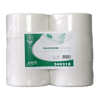 Euro Products | Mini Jumbo rol | Ecologisch Toiletpapier 2- laags | 12 x 180 meter