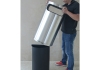 Afvalbak 35ltr halfrond met zijopening rvs