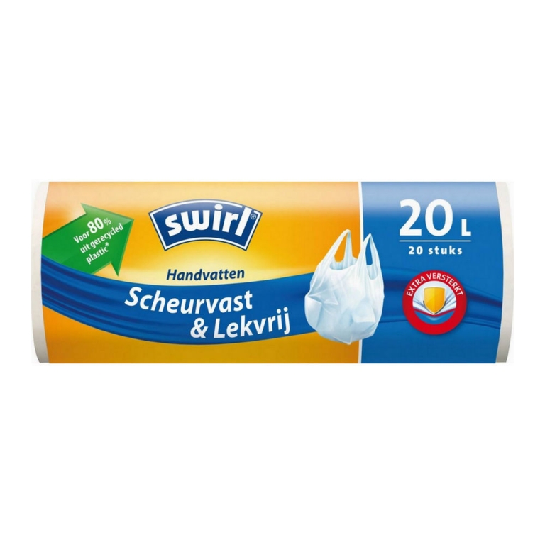 Swirl | Scheurvast & Lekvrij + Handvat | 20 liter | 16 x 20 stuks