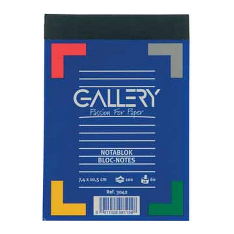 Gallery notitieblok 7,4 x 10,5 cm A7 gelijnd 10 stuks