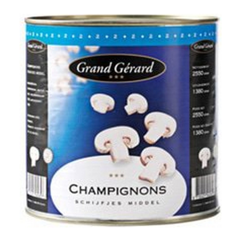 Grand Gerard | Champignons Schijfjes | Blik | 6 x 1 liter