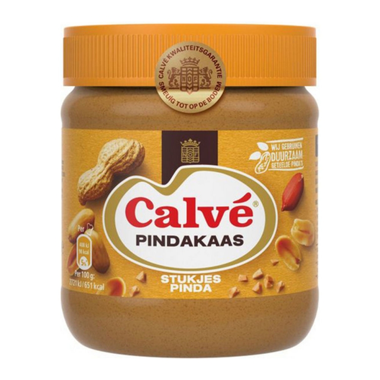 Calve | Pindakaas | Stukjes Noot | 12 x 350 gram