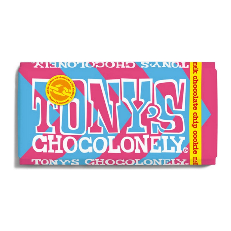 Tony&#39;s Chocolonely | Reep | Melk Chocolade Chip Cookie | 15 x 180 gram