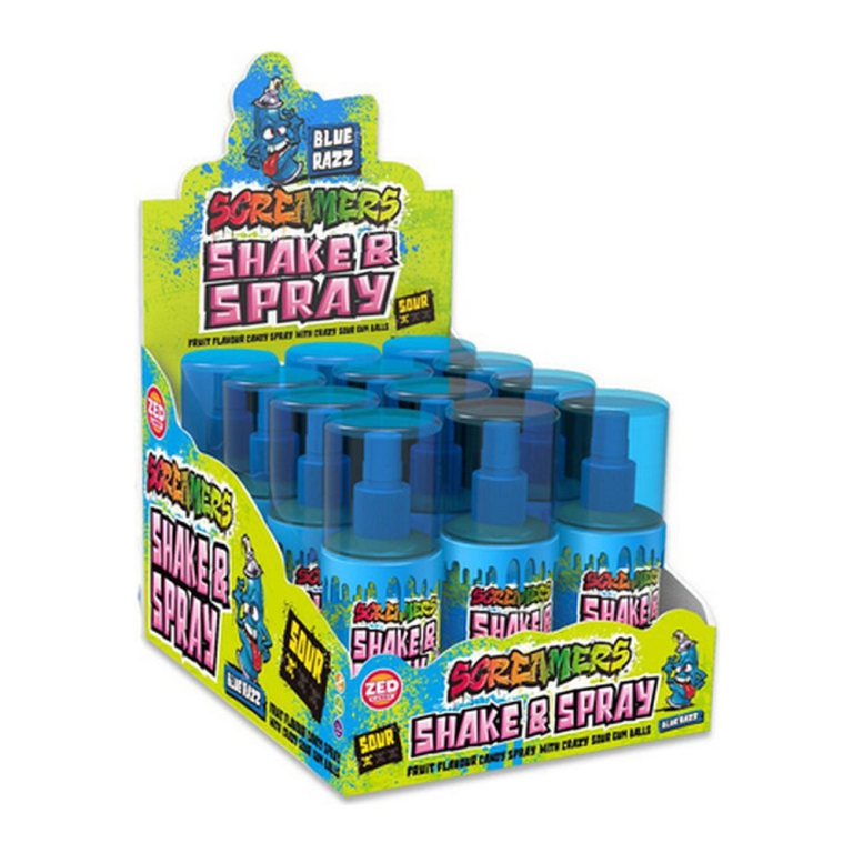 Screamers | Shake & Spray Blue Razz | 12 x 82 gram