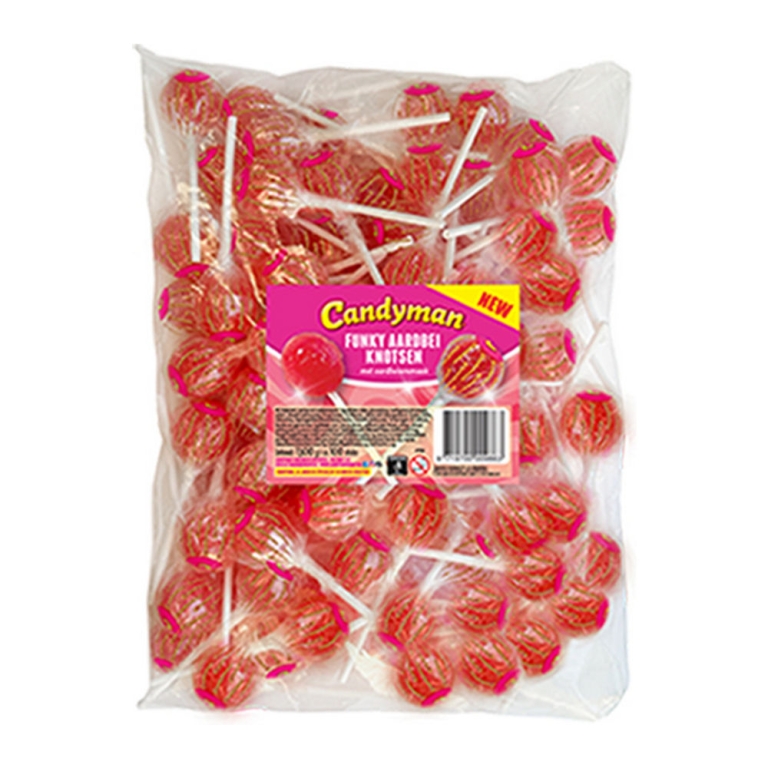 Candyman | Funky Aardbei Knotsen | 100 stuks