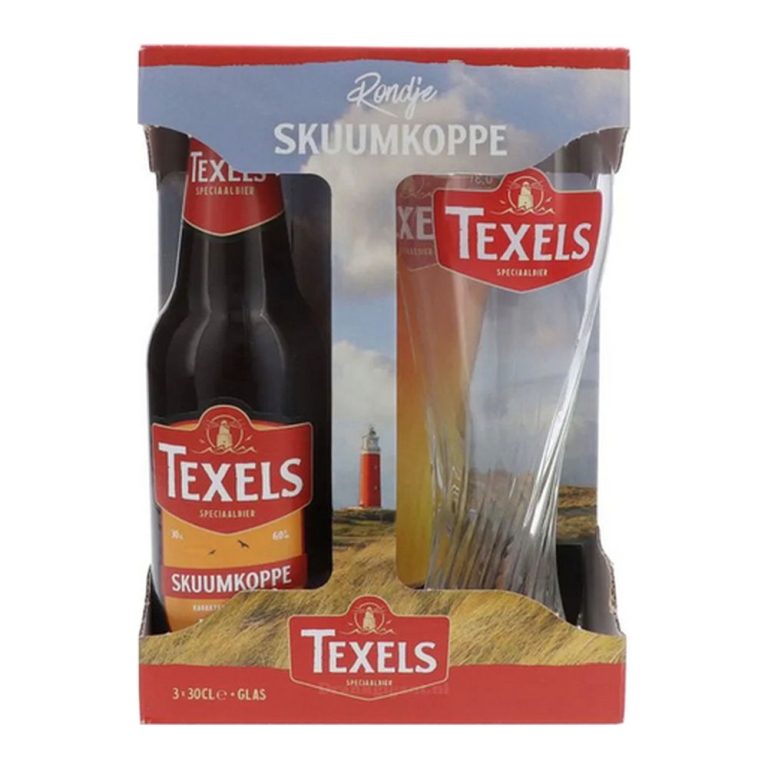 Texels | Rondje Skuumkoppe | 3 x 30cl met Glas | 4 stuks