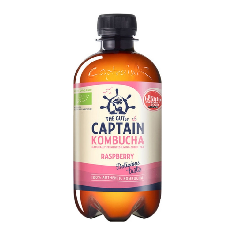 The Gutsy Captain | Kombucha Raspberry | Bio | 12 x 400 ml