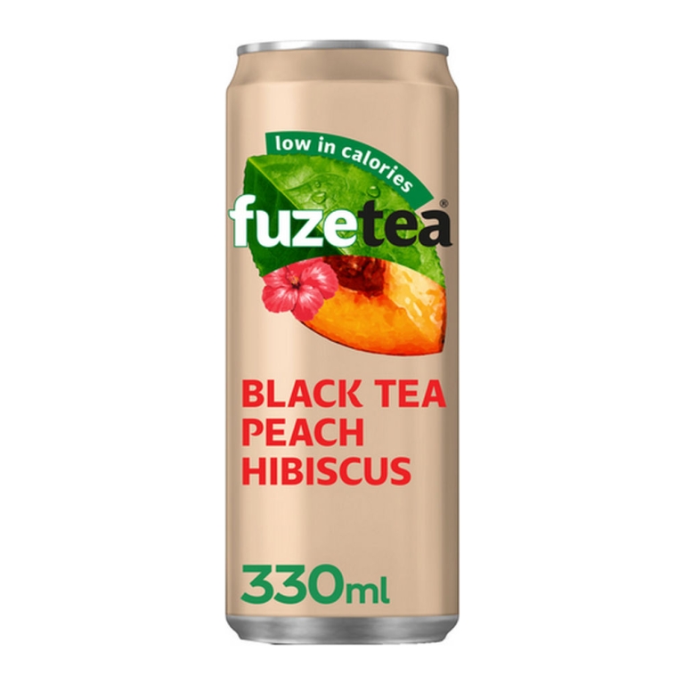 Fuze Tea | Black Peach Hibiscus | Sleek Blik | 24 x 33 cl