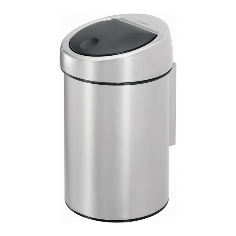 Wandafvalemmer 3ltr Brabantia touch bin mat rvs