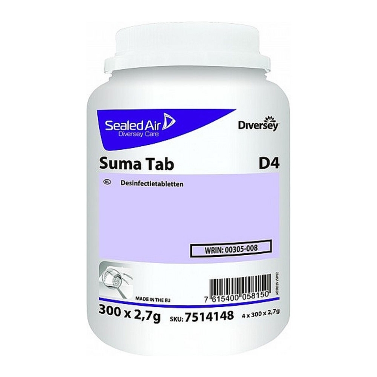 Suma | Tab D4 | Desinfectietabletten | Pot 300 stuks