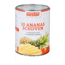 Nestor | Ananasschijven 10 Stuks | 6 x 0.75 liter