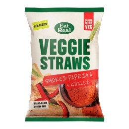 Eat Real | Smoked Paprika & Chili Veggie Straws | 10 x 110 gram