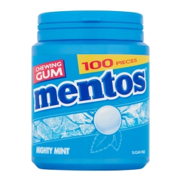 Mentos | Gum Mighty Mint XL Bottle | 6 x 100 stuks