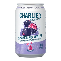 Charlie&#39;s Organics | Sparkling Cassis Bio | Blik | 12 x 33 cl