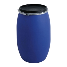 Stapelbare afvalton met deksel 220 liter blauw